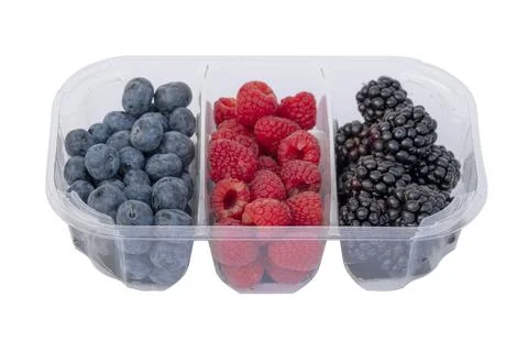Clear plastic fruit box, Stock Photos