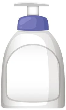 Clear Plastic Pump Bottle with Purple Dispenser Cap Ilustración de archivo