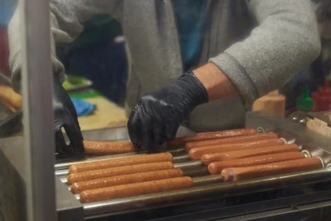 Clear plastic shield for preventing the spread of Coronavirus COVID-19 fast food Stock Photos