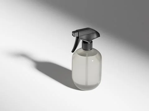 Clear plastic sprayer packaging, translucent cylindrical Trigger spray Stock Illustration