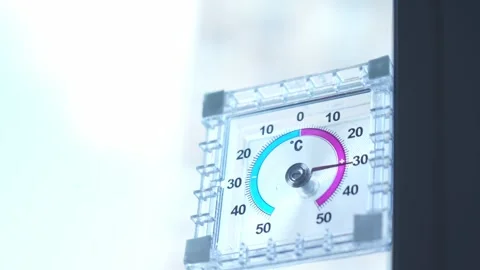 Clear plastic thermometer close-up Video stock 342396958