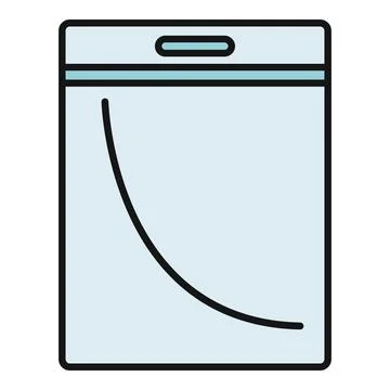 Clear plastic zip lock storage bag icon Stock Illustration