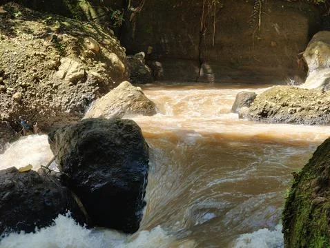 Clear, pollution-free river water 스톡 사진