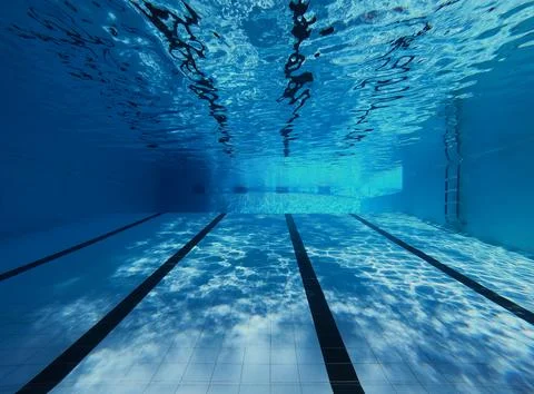 Clear Pool Underwater light ripple Stock Photos