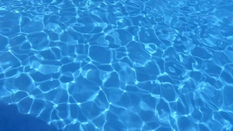 Clear pool water with ripples reflecting sunlight Stock Footage 297081890