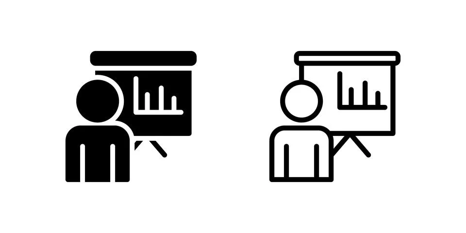 Clear presentation chart screen icon for business, data display, and public.. Stock Illustration