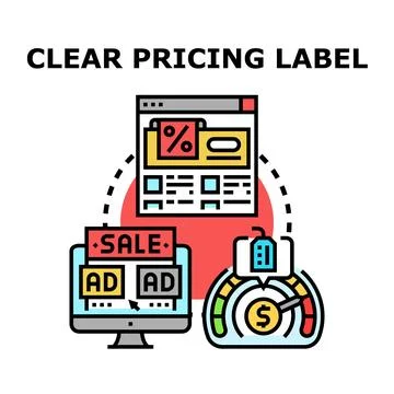 Clear pricing label concept vector illustration Stockillustratie
