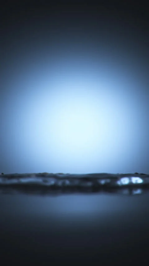 Clear Pure Water Splashing Upward Forming Crown Shape on blue background. Stock Footage 342084853