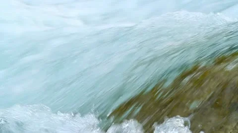 Clear rapid stream of a mountain river. Stock Footage 13908293