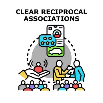 Clear reciprocal associations concept vector creating trust Stock Illustration