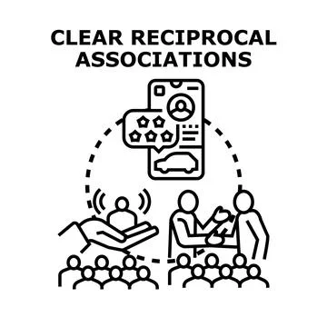 Clear reciprocal associations concept vector creating trust Stock Illustration
