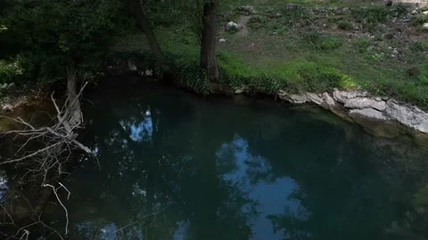 Clear River spring near Lazar's Cave near city Bor Stock Footage 220307823