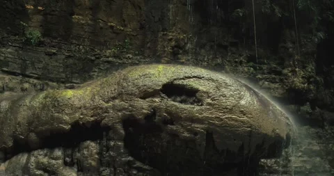 Clear River Stream Flowing Through Tropical Canyon with Rock Details Vídeos de archivo 332653059