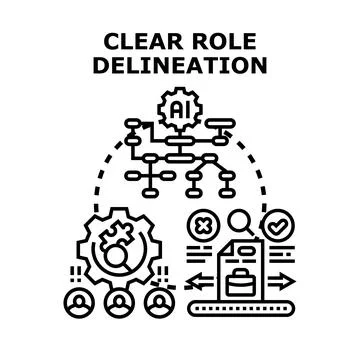 Clear role delineation in organizational workflow process Stock Illustration