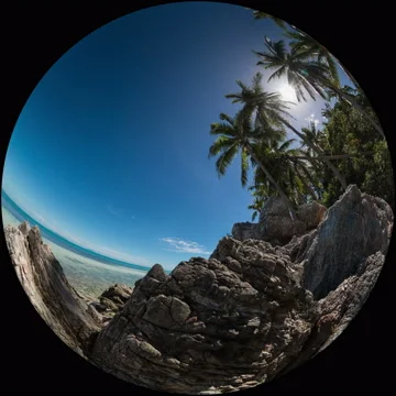 Clear Sea with Rocks Full Dome Time Lapse Stock Footage 40645247
