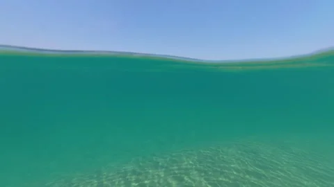 Clear Sea Water Split View at Silistar Beach in Bulgaria Stock Footage 340615945