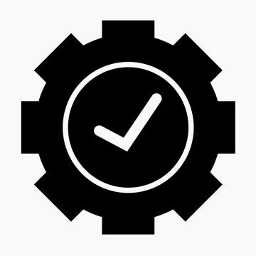 	Clear settings icon with ok button. Stock Illustration