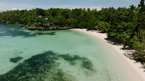 Clear shallow water with beach. Camotes, Philippines. Stock Footage 345656800