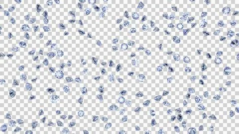 Clear shiny falling diamonds Stock Illustration