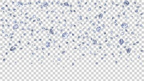 Clear shiny falling diamonds isolated on transparent background. Stock Illustration