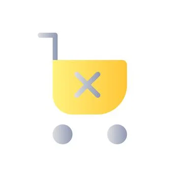 Clear shopping cart flat gradient color ui icon 스톡 일러스트