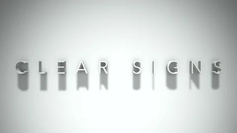 Clear signs 3D title animation with shadows on a white background Stock Footage 297799755