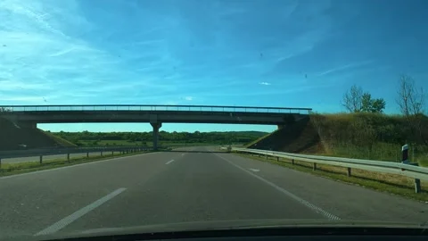 Clear sky above open road. Sicevo Gorge, Serbia. Stock Footage 337052830