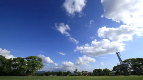Clear sky and cloud with modern windmill - Time-lapse Stock Footage 63003825