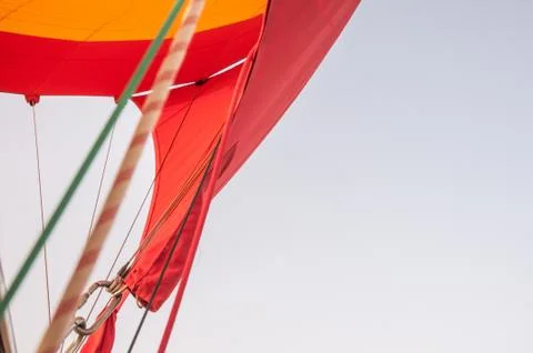 Clear sky and inside view of a hot air ballon in morocco Stock Photos