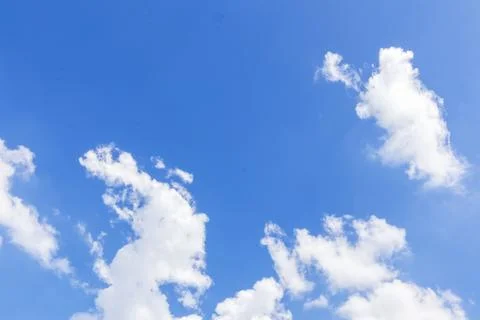Clear sky and white clouds with sunshine, Clear sky with clouds floating in.. Photos
