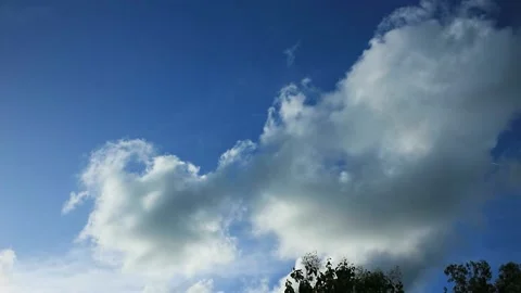 Clear sky with big white clouds Stock Footage 235330488