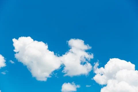 Clear Sky Blue Background with White Clouds Stock Material Stock Photos