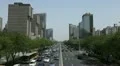 Clear Sky Clean Air No Pollution Busy Street Car Traffic Jam Beijing CBD China HD Footage