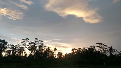 Clear sky with clouds shining in the afternoon sun. Video stock 183106332