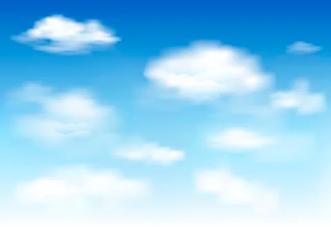 In the clear sky high floating clouds Stock Illustration
