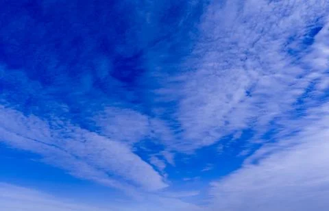 Clear sky with light clouds. Wide sky and clouds background. Blue sky cloud Stock Photos
