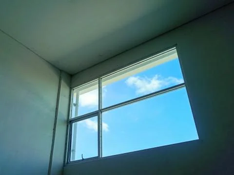 Clear sky outside the window Stock Photos