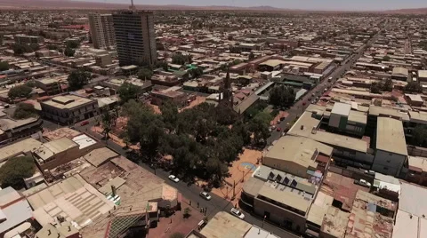 Clear sky over the town in the middle of the desert Stock Footage 63299049