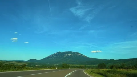 Clear sky stretches above winding road. Mount Rtanj Area, Serbia Stock Footage 340897734