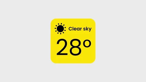 Clear Sky Sunny Weather Widget 25 Degrees Stock Footage 335575043