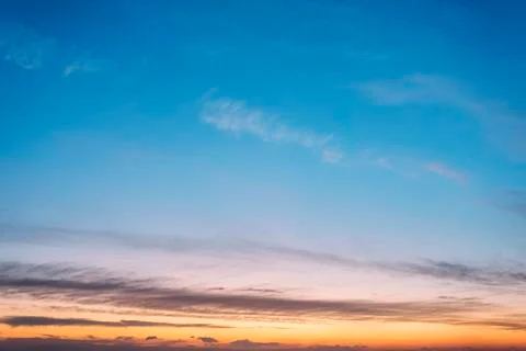 Clear sky at sunset Stock Photos