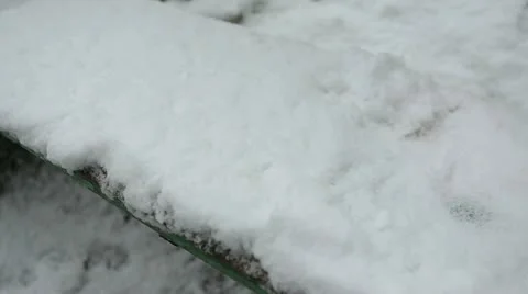 Clear snow bench 02 Stock Footage 21879750