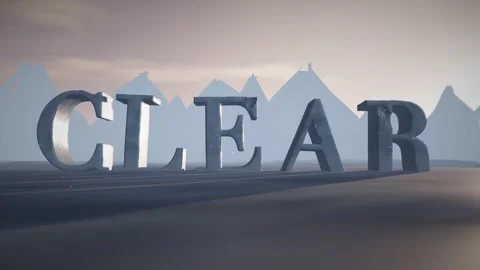 Clear Snow Capped Ice Letters on a Frozen Glacier Plain in Cold Polar Light Stock Footage 342220172