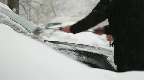 Clear snow car 04 Stock Footage 21500419