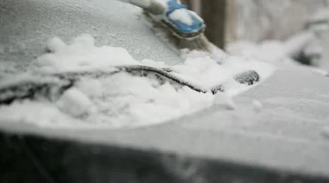 Clear snow car 06 Stock Footage 21500652