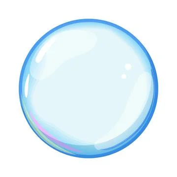 Clear soap bubble floating against white background Stock Illustration