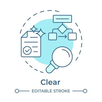 Clear soft blue concept icon Stock Illustration