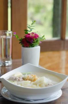 Clear soup 스톡 사진