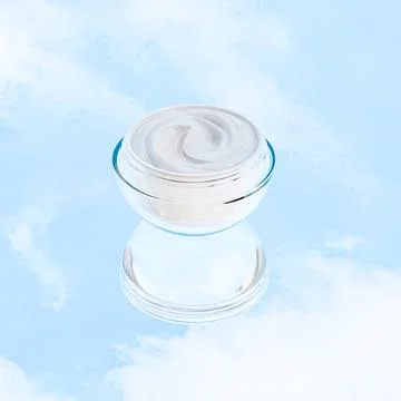 Clear spherical cream jar mockup, ball shape skincare packaging Stock Illustration