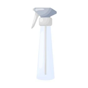 Clear Spray Bottle with Grey Trigger Clipart Stock Illustration